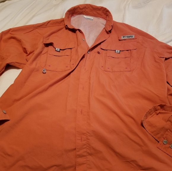 Columbia Long Sleeve Rust Orange M - Picture 3 of 4